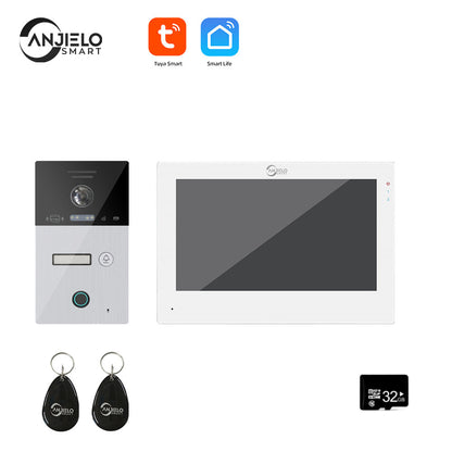 Anjielo Smart Home WIFI smart 7 inch Home video door phone intercom system Unlock 1080P Screen Video Intercom System