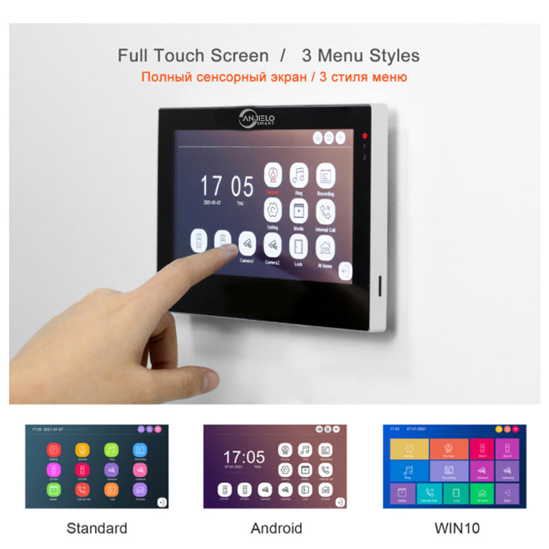 Anjielo Smart Home WIFI smart 7 inch Home video door phone intercom system Unlock 1080P Screen Video Intercom System