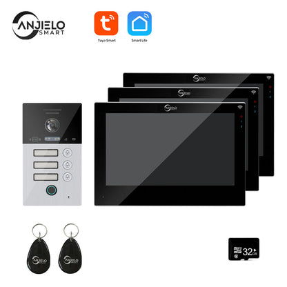 Anjielo Smart Home WIFI smart 7 inch Home video door phone intercom system Unlock 1080P Screen Video Intercom System