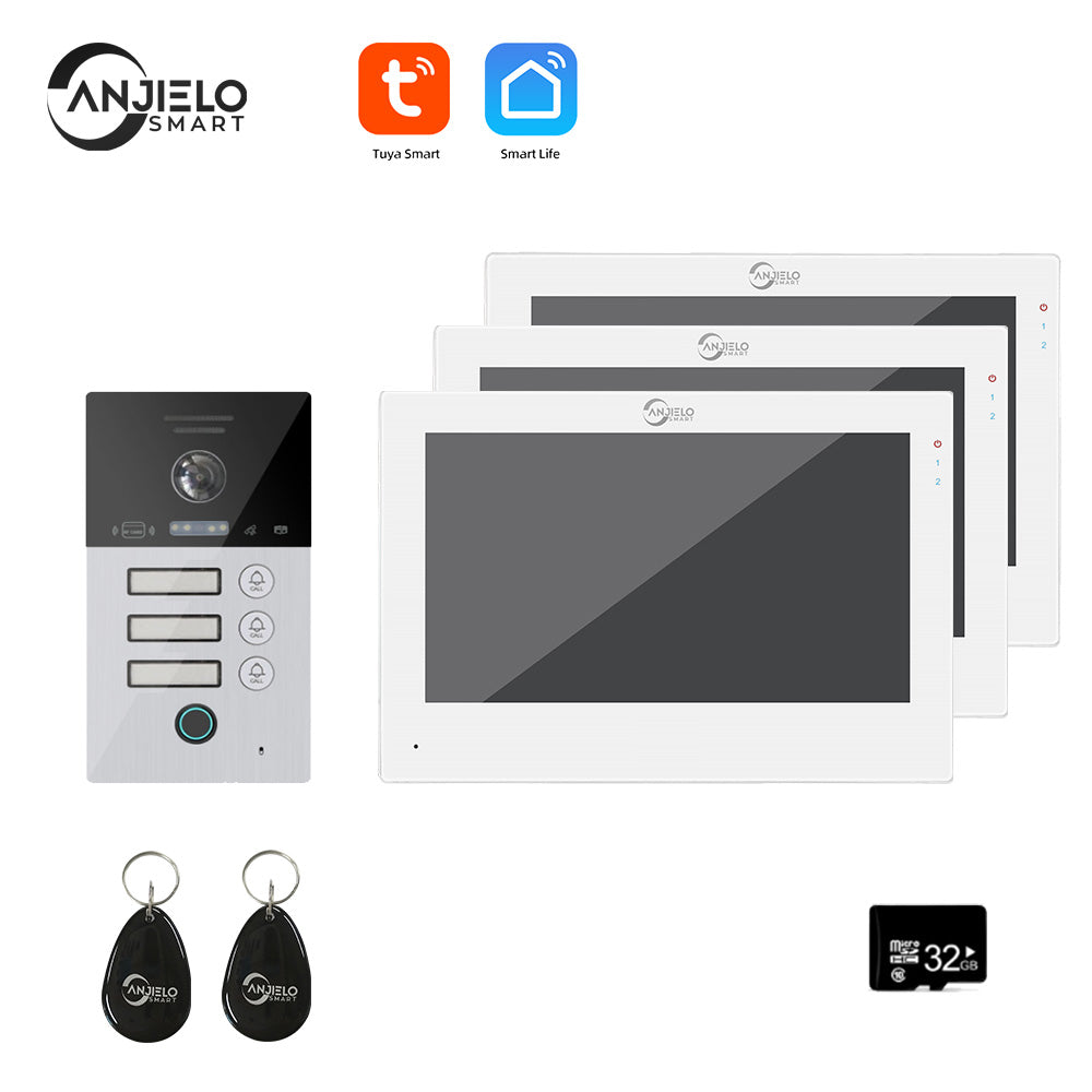 Anjielo Smart Home WIFI smart 7 inch Home video door phone intercom system Unlock 1080P Screen Video Intercom System