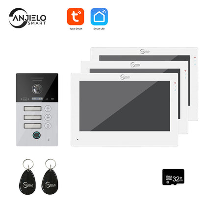 Anjielo Smart Home WIFI smart 7 inch Home video door phone intercom system Unlock 1080P Screen Video Intercom System