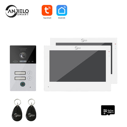 Anjielo Smart Home WIFI smart 7 inch Home video door phone intercom system Unlock 1080P Screen Video Intercom System