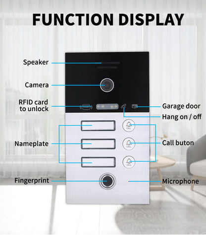 Anjielo Smart Home Tuya Smart mobile App Remote Wifi Video Intercom System Smart Video Door Phone 10 inch Full 1080p Screen Support RFID Card Unlock