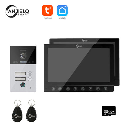 Anjielo Smart Home Tuya Smart mobile App Remote Wifi Video Intercom System Smart Video Door Phone 10 inch Full 1080p Screen Support RFID Card Unlock