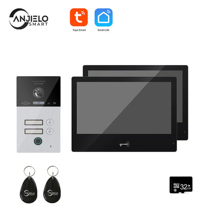 Anjielo Smart Home Tuya Wifi Smart Video Intercom System Interphone Security Doorbell 10inch 1080P Screen With Motion Detection For Home Apartment