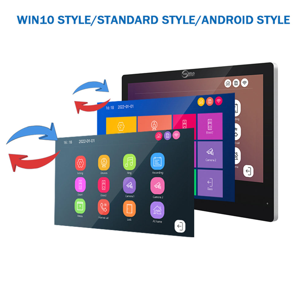 Anjielo Smart Home Tuya Wifi Smart Video Intercom System Interphone Security Doorbell 10inch 1080P Screen With Motion Detection For Home Apartment