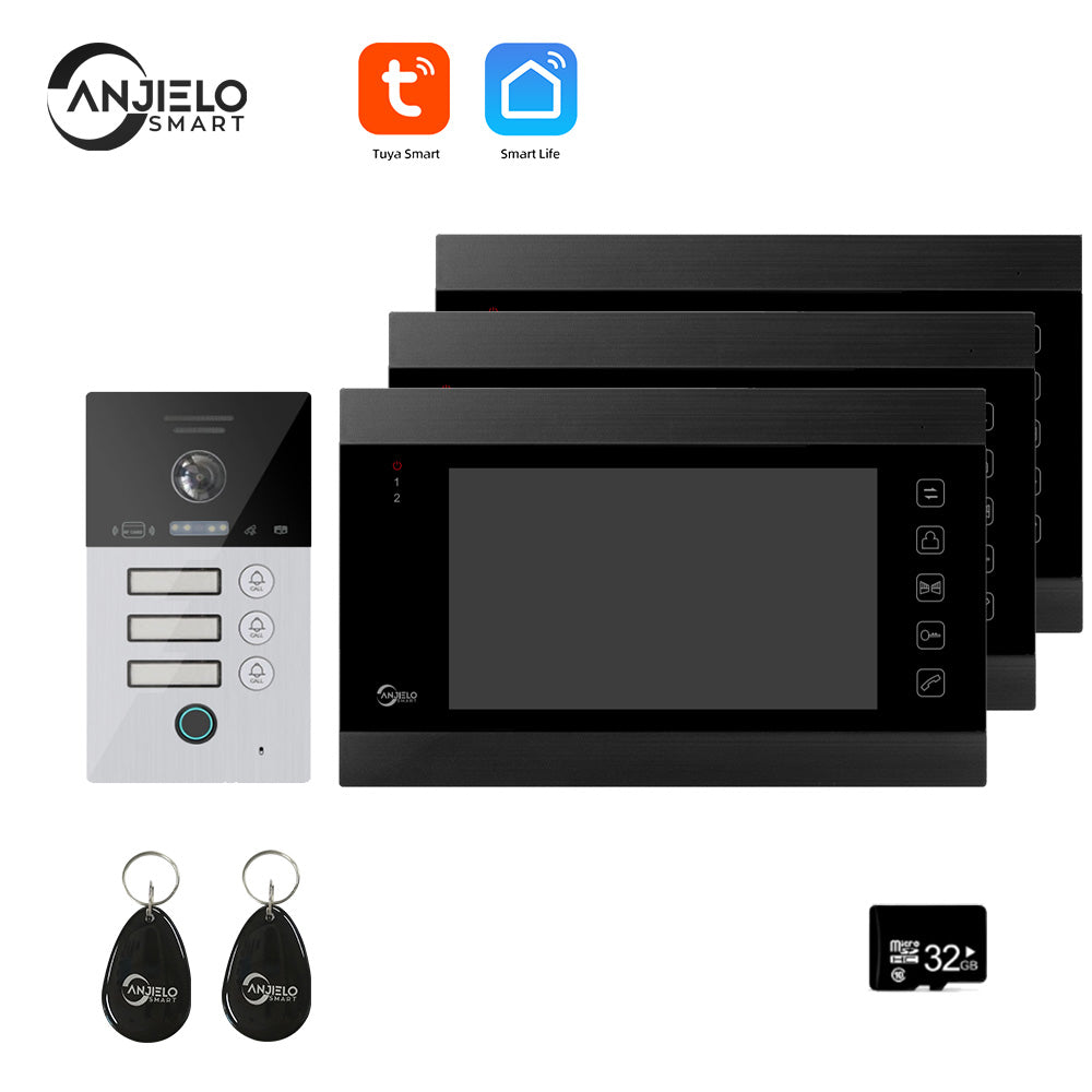 Anjielo Smart Home Tuya Smart Video Intercom Video Interphone Doorbell Camera 1080P WiFi Video Intercom For Home Security Protection