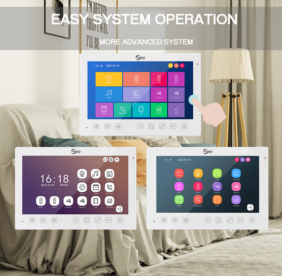 Anjielo Smart Home 7" WIFI Video Intercom For Apartment 1080P Video Doorphone Call 1/2/3 Floor WIFI Door Bell Tuya Video Intercom For Home