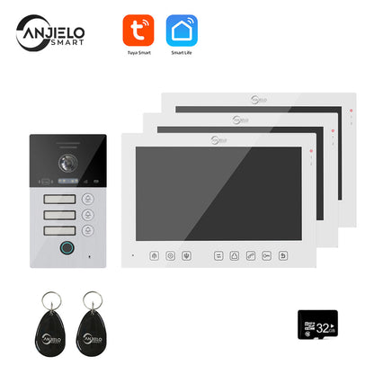 Anjielo Smart Home 7" WIFI Video Intercom For Apartment 1080P Video Doorphone Call 1/2/3 Floor WIFI Door Bell Tuya Video Intercom For Home
