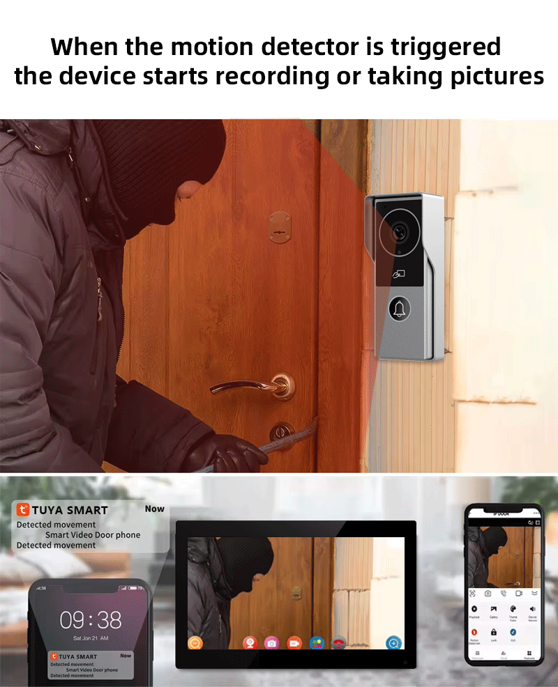 Anjielo Smart Home latest FHD 1080P video intercom Doorphone Touch Screen with Wired Doorbell 1080P 140° intercom