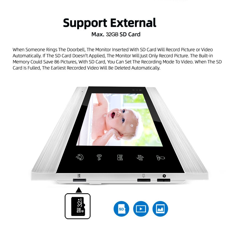 Anjielo Smart Home Tuya Smart App Remote Control WiFi Video Door Phone Intercom Access Control System Motion Detection With Code Keypad/RFID Card