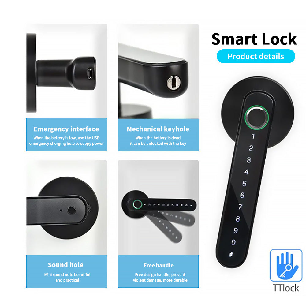 Anjielo Smart Home High Quality TT LOCK APP Smart Electronic Lock For Indoors Smart Door Lock Fingerprint Intelligent Lock