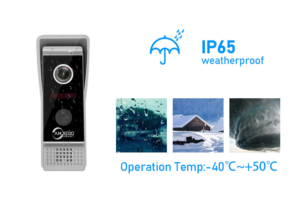 Anjielo Smart Home Wired 1080P Video Doorbell With Camera Video Intercom Accessories Outdoor Station HD Camera Night Vision For Video Interco System