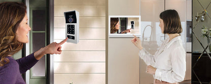 Anjielo Smart Home 7 Inch 2 Wire Video Intercom Camera Doorbell with Night Vision Motion Detection Security 1080P For Home