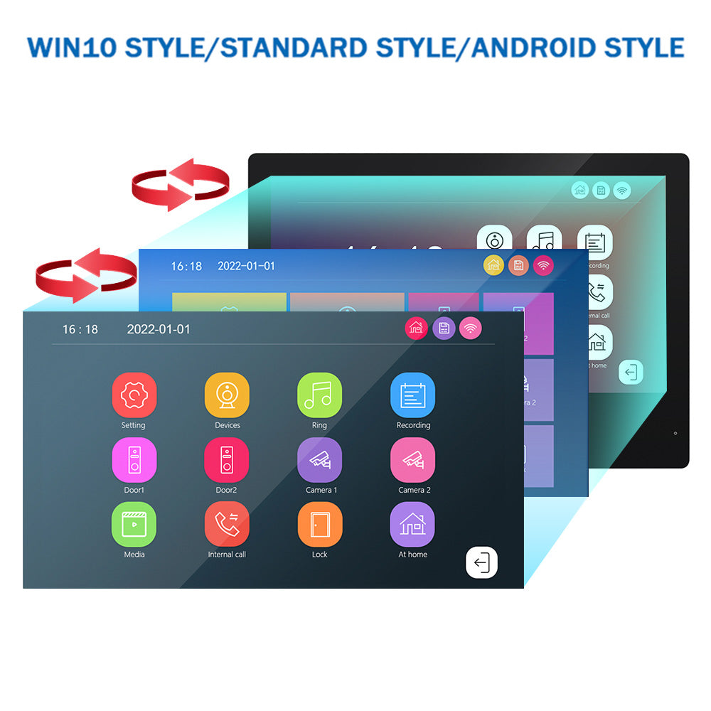 Anjielo Smart Home Tuya 7 inch Monitor VideoDoorbell Intercom System Access Control Camera Smart security device Apartment IC Card Unlocking