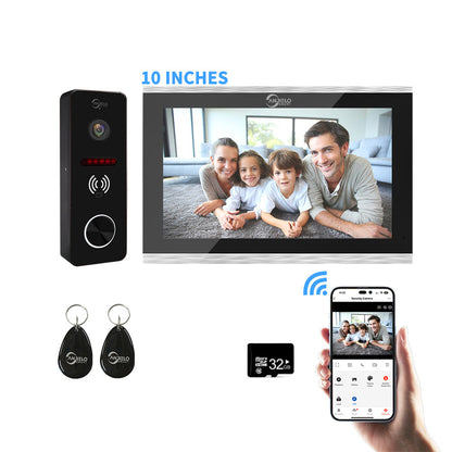 Anjielo Smart Home Tuya 7/10 Inch Video Wifi Intercom Tuya Smart Home video doorbell System 1080P Wide View Angle Wired Doorbell Camera Full Touch Monitor
