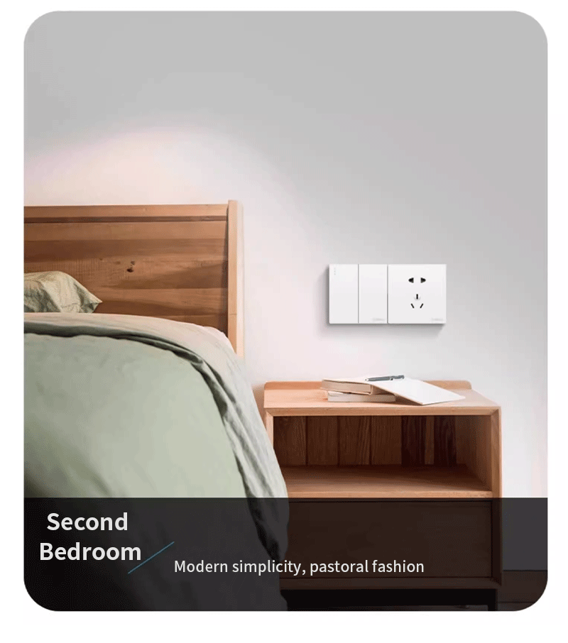 Anjielo Smart Home Five-hole Socket with Button Supports Zigbee3.0 Zero-live Wire PC Flame Retardant Material Smart Socket