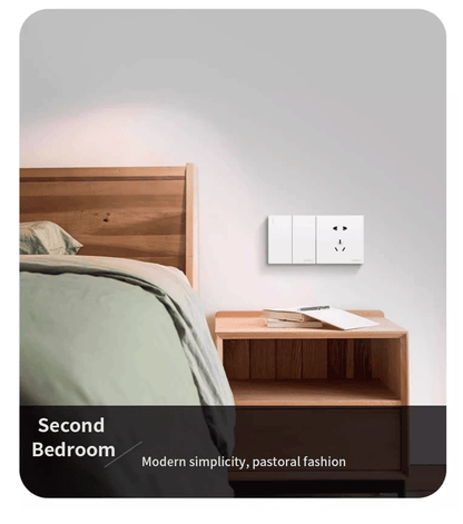 Anjielo Smart Home Five-hole Socket with Button Supports Zigbee3.0 Zero-live Wire PC Flame Retardant Material Smart Socket