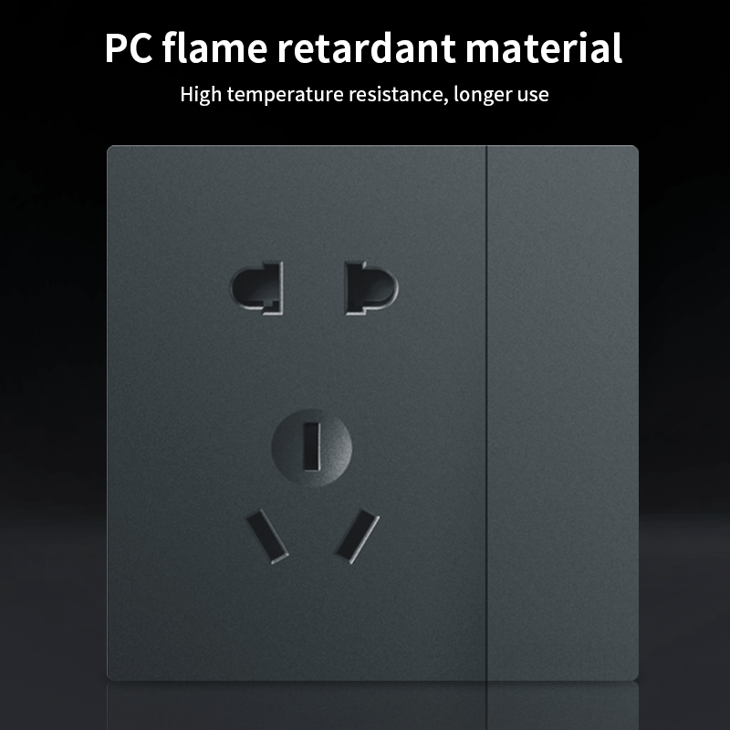 Anjielo Smart Home Five-hole Socket with Button Supports Zigbee3.0 Zero-live Wire PC Flame Retardant Material Smart Socket