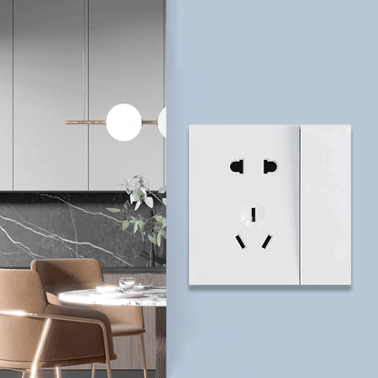 Anjielo Smart Home Five-hole Socket with Button Supports Zigbee3.0 Zero-live Wire PC Flame Retardant Material Smart Socket