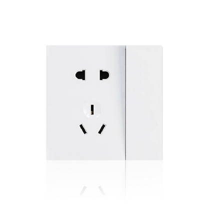 Anjielo Smart Home Five-hole Socket with Button Supports Zigbee3.0 Zero-live Wire PC Flame Retardant Material Smart Socket