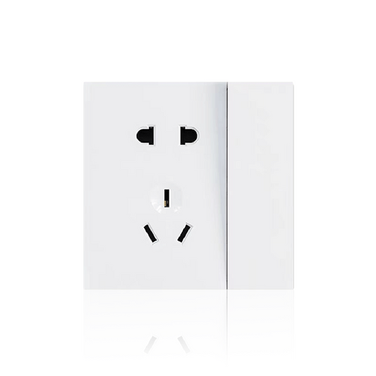 Anjielo Smart Home Five-hole Socket with Button Supports Zigbee3.0 Zero-live Wire PC Flame Retardant Material Smart Socket
