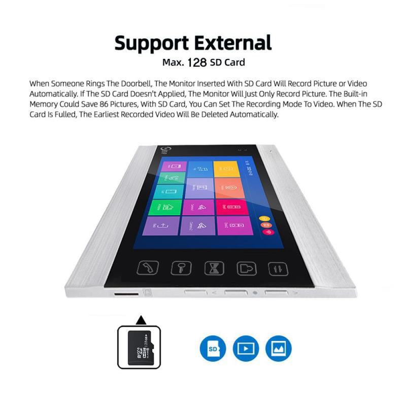 Anjielo Smart Home Hot Sale 7 inch Touch Button Monitor Doorbell Camera Video Intercom System For Home Villa