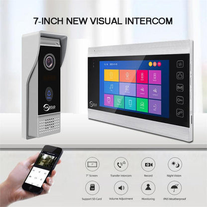 Anjielo Smart Home Hot Sale 7 inch Touch Button Monitor Doorbell Camera Video Intercom System For Home Villa