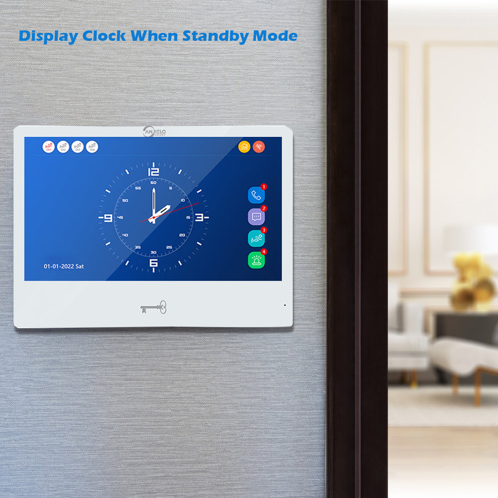 Anjielo Smart Home 10 inch Touch Monitor with Anti-thef IR Vision Doorbell Camera Video Doorphone System For Home Apartment