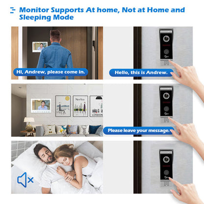 Anjielo Smart Home 10 inch Touch Button Monitor with Motion Detection Night Vision Doorbell Camera Video Intercom For Home Apartment