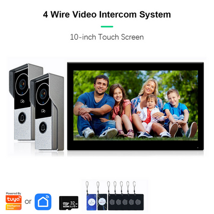 ANJIELO Smart Home Security Intercom System with 1080P 7/10-inch Touch Screen and Waterproof Door Phone, 140° Ultra-wide-angle Monitoring For Home