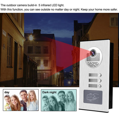 Anjielo Smart Home Video Intercom System 700TVL with RFID Access Outdoor Camera Video Doorphone Doorbell IR Night Vision for 2/3/4/6/8/10/12 for Multi-Room of Apartments and Villa
