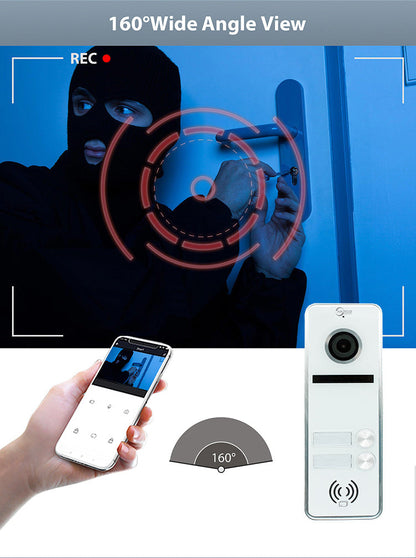 Anjielo Smart Home 7-Inch Smart Touchscreen Video Door Phone with 1080P HD Camera & Night Vision - 2-Door Intercom System for Homes, Villas and Apartments