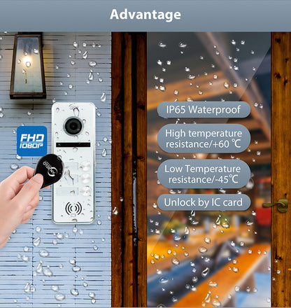 Anjielo Smart Home 7-Inch Smart Touchscreen Video Door Phone with 1080P HD Camera & Night Vision - 2-Door Intercom System for Homes, Villas and Apartments