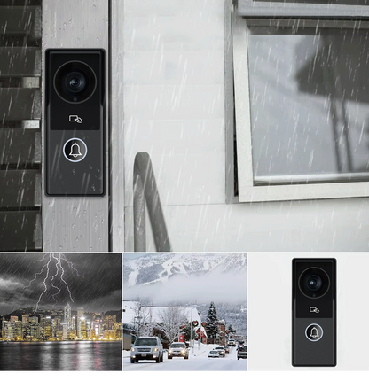 Anjielo Smart Home Security Video Doorbell System 140° Ultra-wide-angle HD Camera, IP65 Waterproof 24/7 Home Monitoring and Protection