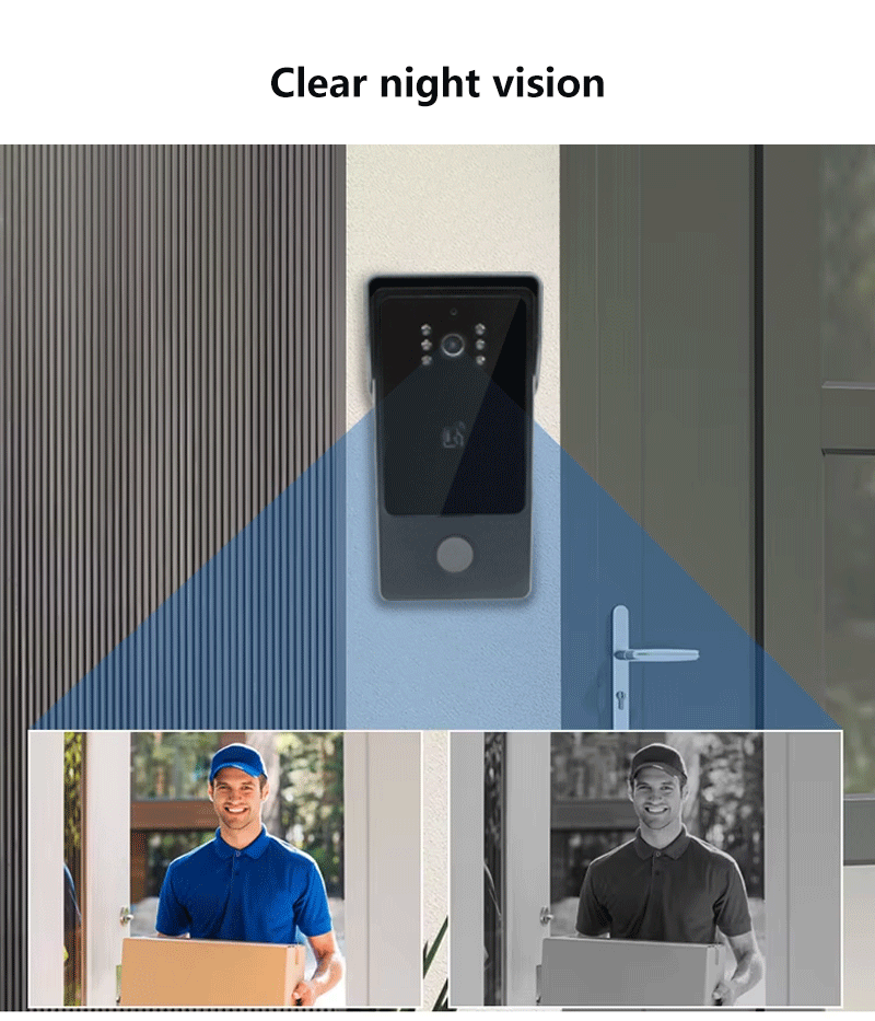 Anjielo Smart Home 1080P 2 Wired Video Doorbell Intercom System Tuya Wifi Motion Dection Doorbell With 7 /10Touch Screen Security Syste for home