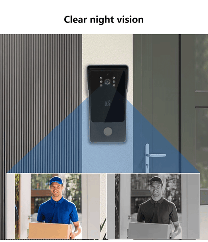 Anjielo Smart Home 1080P 2 Wired Video Doorbell Intercom System Tuya Wifi Motion Dection Doorbell With 7 /10Touch Screen Security Syste for home