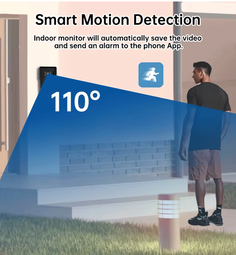 Anjielo Smart Home 1080P 2 Wired Video Doorbell Intercom System Tuya Wifi Motion Dection Doorbell With 7 /10Touch Screen Security Syste for home