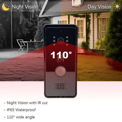 Anjielo Smart Home 1080P Tuya Wifi 2 Wired Video Doorphone Intercom System for Home