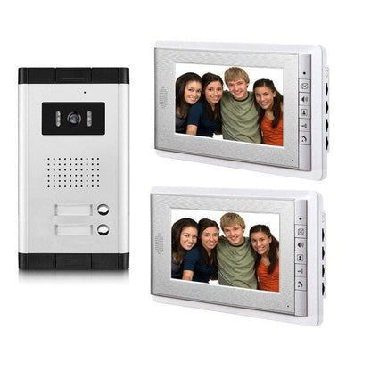 Anjielo Smart Home for 2/3/4 Unit Video Intercom System Doorbell with 7 Inch Monitor Doorphone for 2-4 Household Apartment to use.