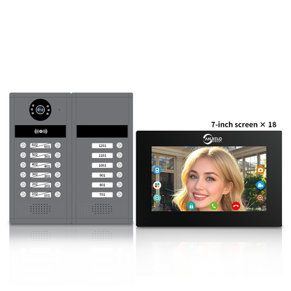 Anjielo Smart Home Newest Tuya Wifi AHD Doorphone with 7/10 Inch Monitors Video Intercom System  for Multi-family Users.