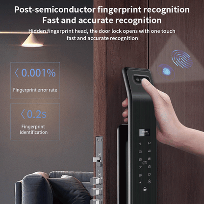 Anjielo Smart Home Tuya 3D Face Recognition Digital Smart Lock Fingerprint Password Electronic Door Lock RFID NFC Card Keyless Lock With Fingerprint Combination Code For Home Apartment