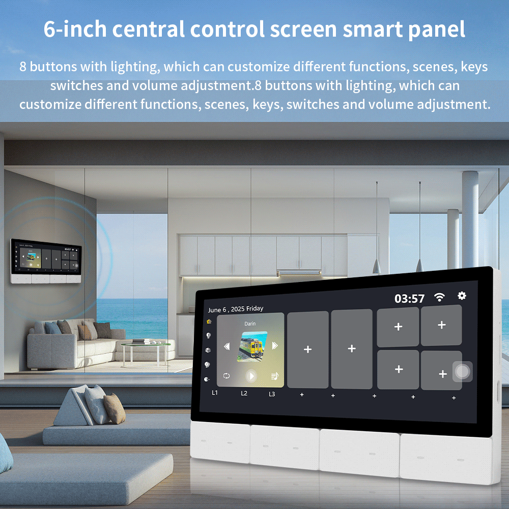 Anjielo Smart Home Latest 6-inch IPS Display Smart Home Central Control Panel Tuya Device Control Scene Touch Screen With Zigbee Smart for Multi-Functional Systems