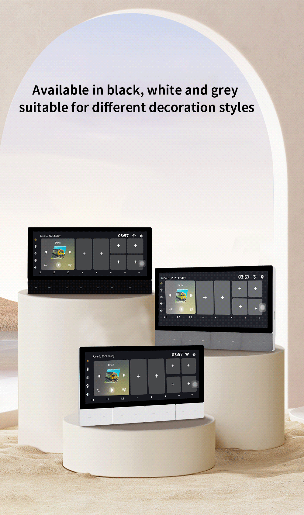 Anjielo Smart Home Latest 6-inch IPS Display Smart Home Central Control Panel Tuya Device Control Scene Touch Screen With Zigbee Smart for Multi-Functional Systems