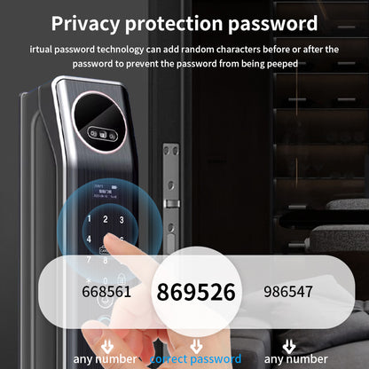 Anjielo Smart Home Automatic Fingerprint Tuya Wifi Lock Multi-functional Tuya Smart Door Lock 3D Face Recognition Digital Locks With Video Intercom