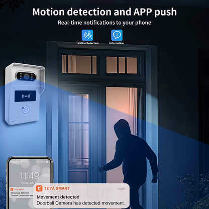 Anjielo Smart Home 1080P Waterproof Video Doorbell Night Vision with Motion Detection IP Video Intercom System fOR Multi-Users