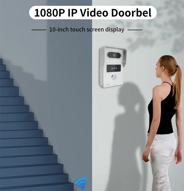 Anjielo Smart Home 1080P Waterproof Video Doorbell Night Vision with Motion Detection IP Video Intercom System fOR Multi-Users