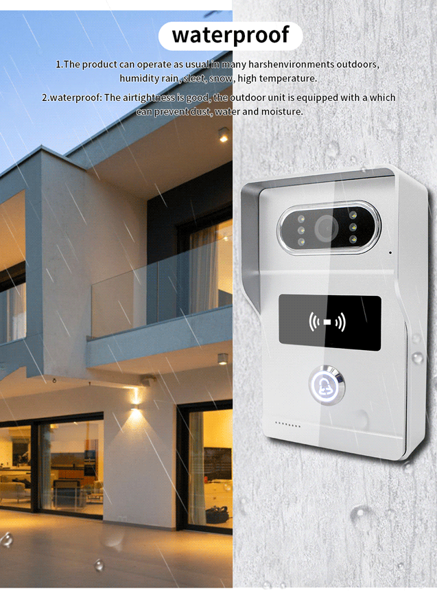 Anjielo Smart Home 1080P Waterproof Video Doorbell Night Vision with Motion Detection IP Video Intercom System fOR Multi-Users