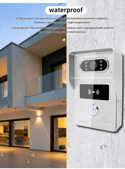 Anjielo Smart Home 1080P Waterproof Video Doorbell Night Vision with Motion Detection IP Video Intercom System fOR Multi-Users