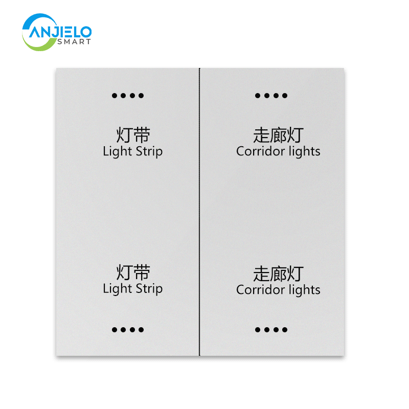 Anjielo Smart Home Zigbee 3.0 4-button Scene Switch - Anjielo Self-developed Zero-wire Technology Multi-touch Feedback Low Power Standby (≤0.5W)